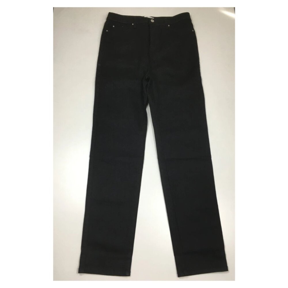 NWOT SENE Studios Black Wash AIR 5 Pocket Logo Button Bespoke/Custom Made Jeans